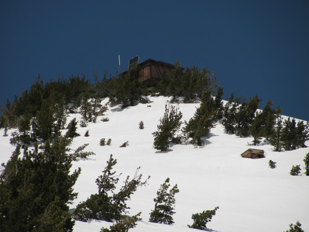 Looking up at the Mount Scott Lookout tower