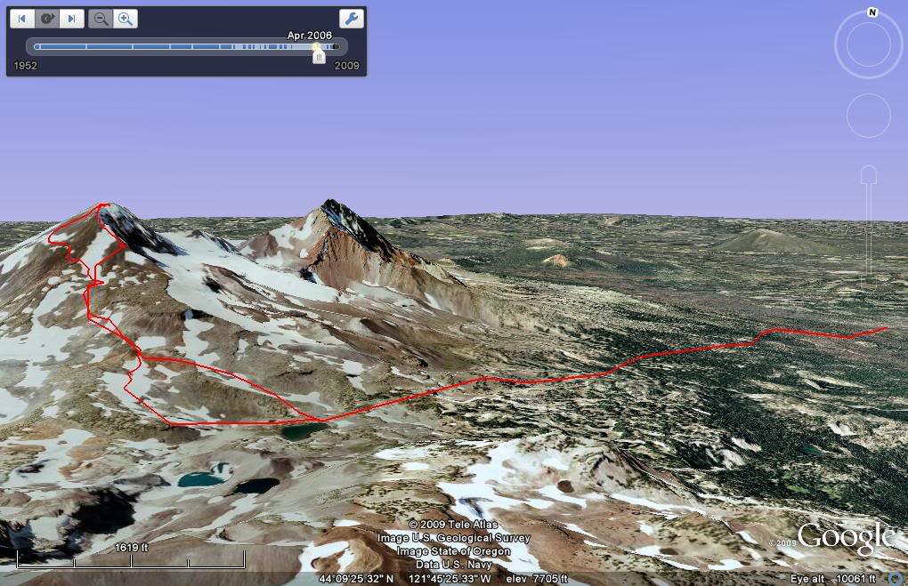 Map heading into Three Sisters Wilderness to summit the Middle Sister