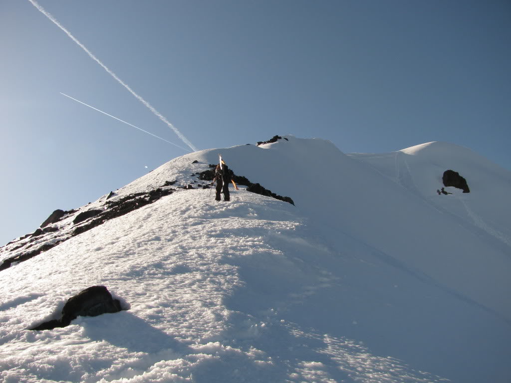 Climbing to the summit of the Middle Sister