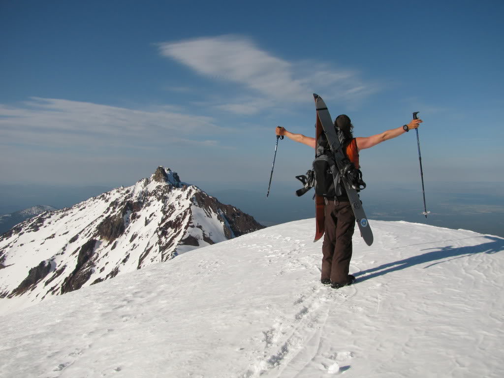 Arriving on the summit of the Middle Sister