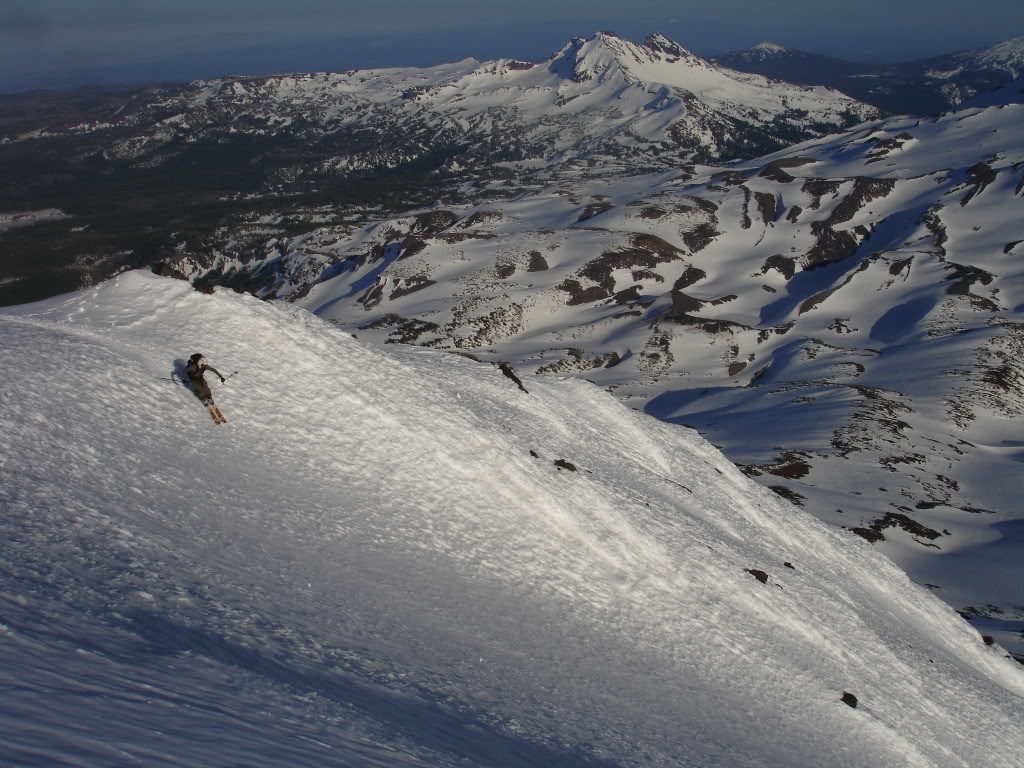 Skiing the Southwest face of the Middle Sister