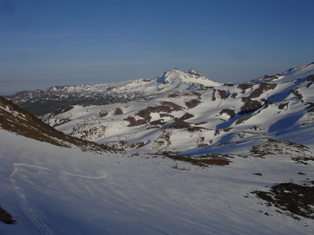 Snowboarding back to camp