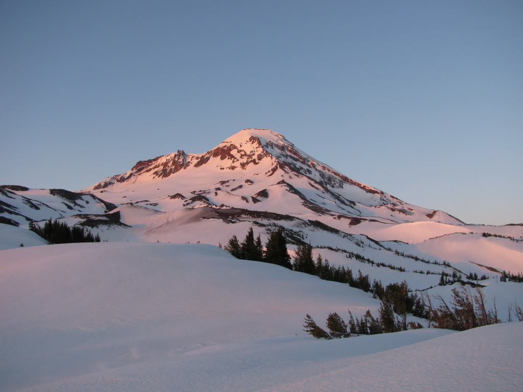 Sunrise over the South Sister from the North East in Three Sisters Wilderness