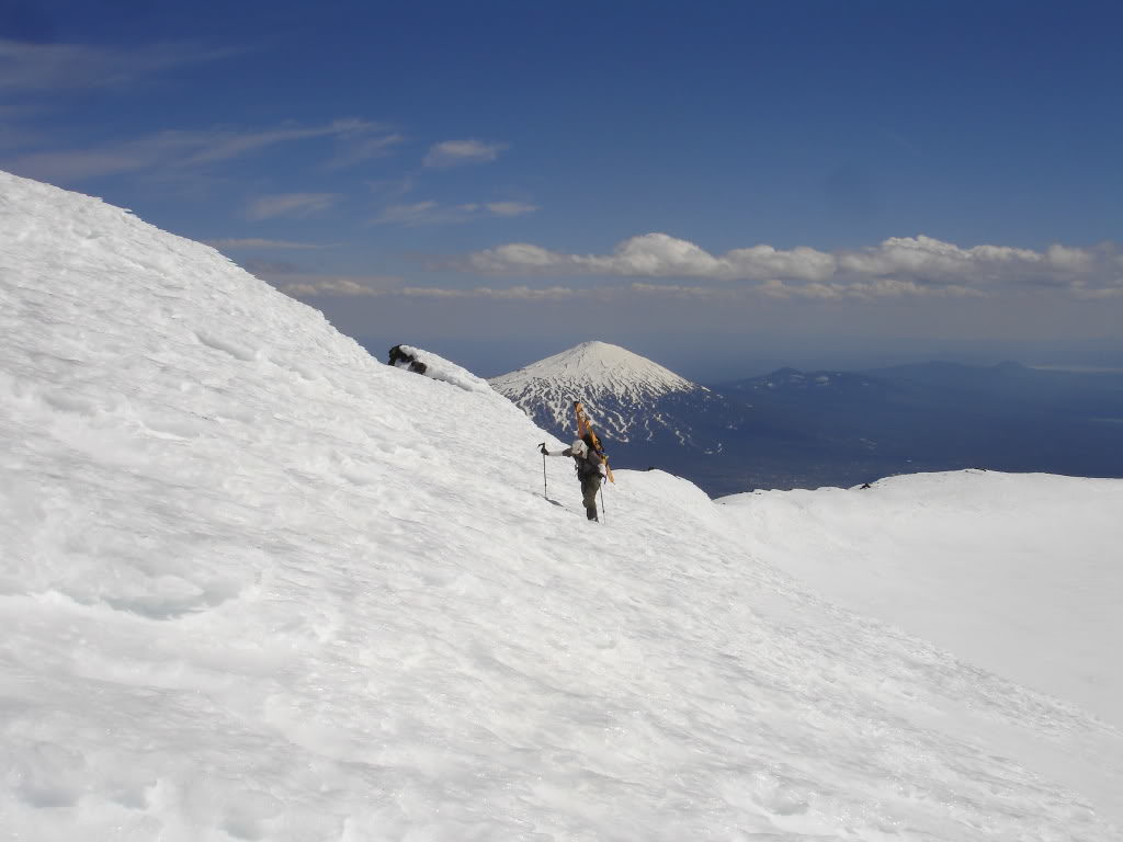 Making our way to the summit of the South Sister in Three Sisters Wilderness