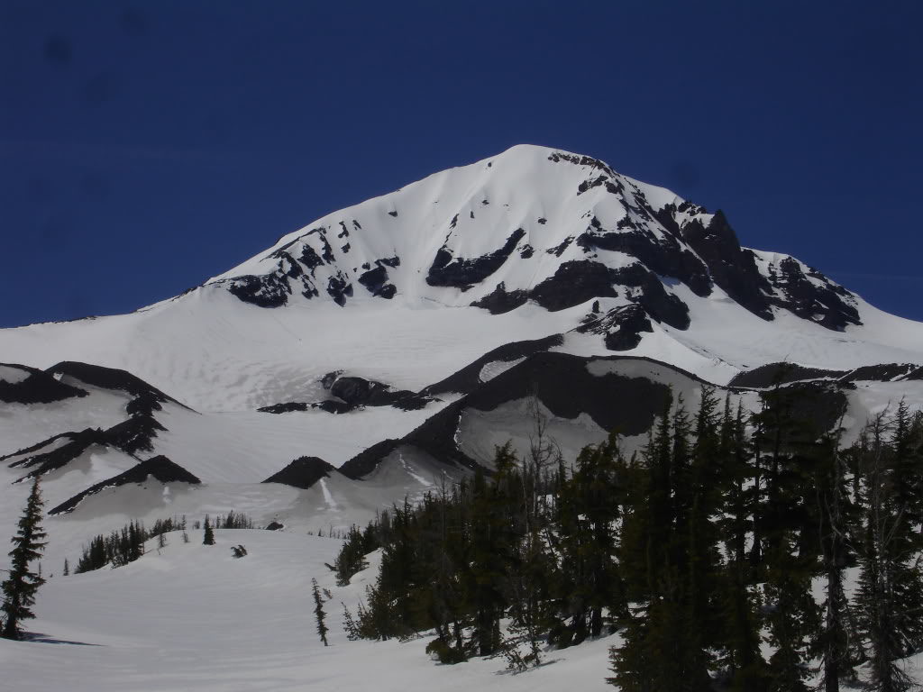 Looking up at the Diller Glacier on the East side of the Middle Sister in Three Sisters Wilderness