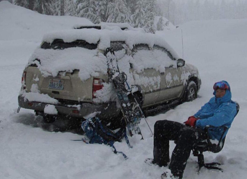 Well were are at the trailhead and the car is buried in snow. It is going to be a powder day and a great time to gain some backcountry knowledge