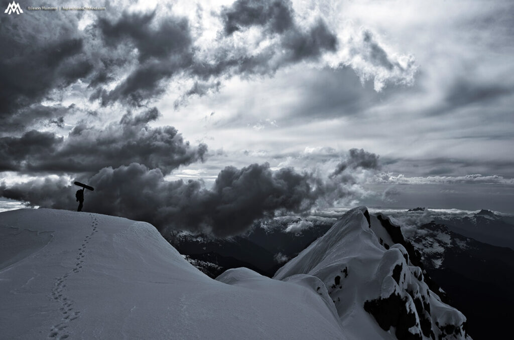 celebrating another successful ski traverse in the North Cascades of Washington state on the summit of Glacier Peak