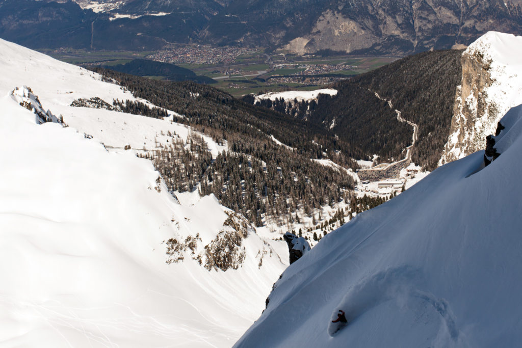 Finding myself in the white room while snowboarding off a sidewall