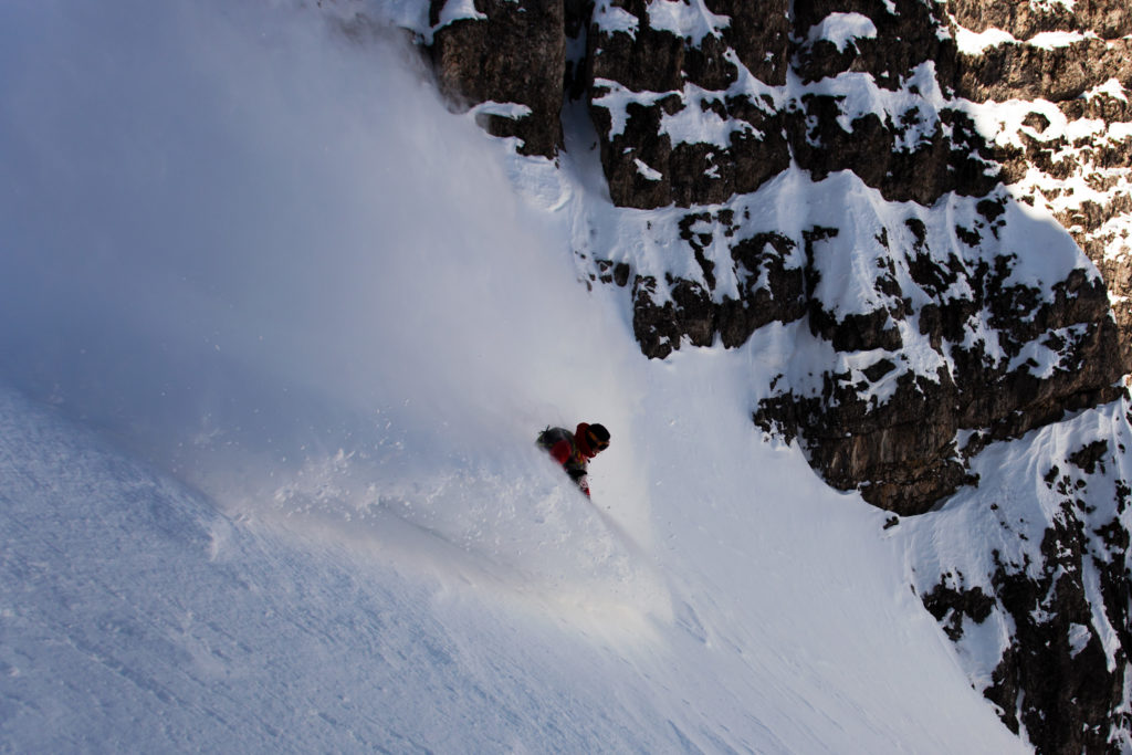 Both steep and deep turns in the Austrian Alps Backcountry