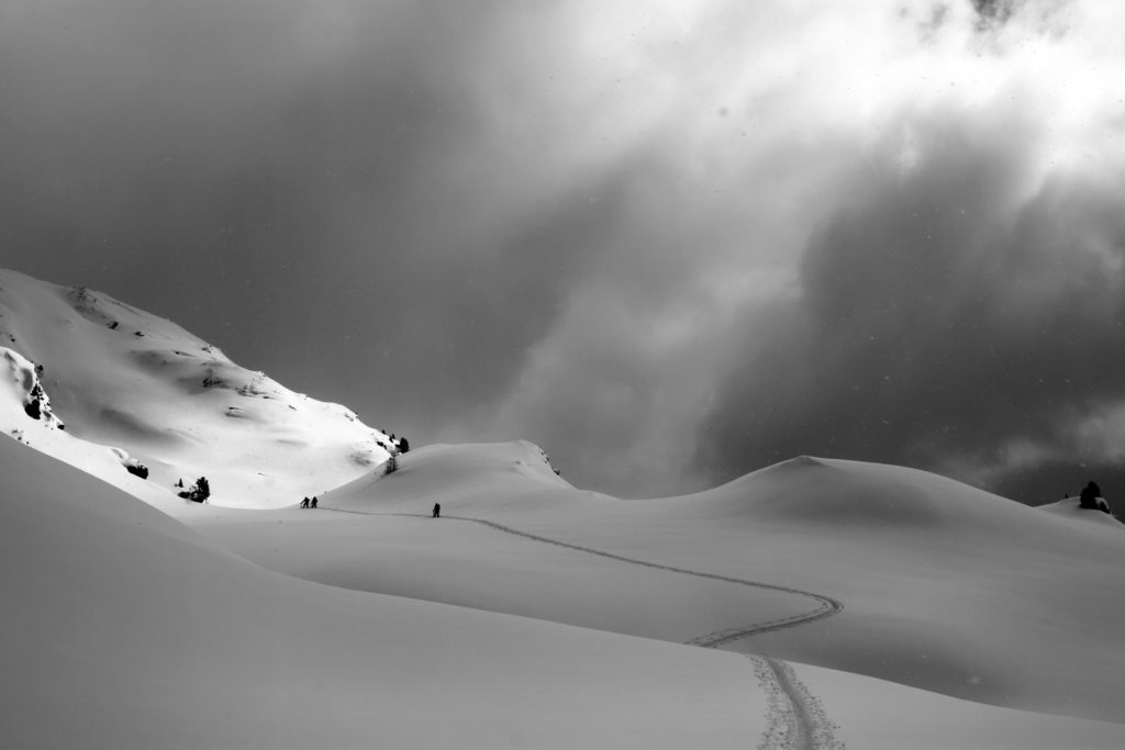 Ski touring out for our second run in the Zillertal Backcountry
