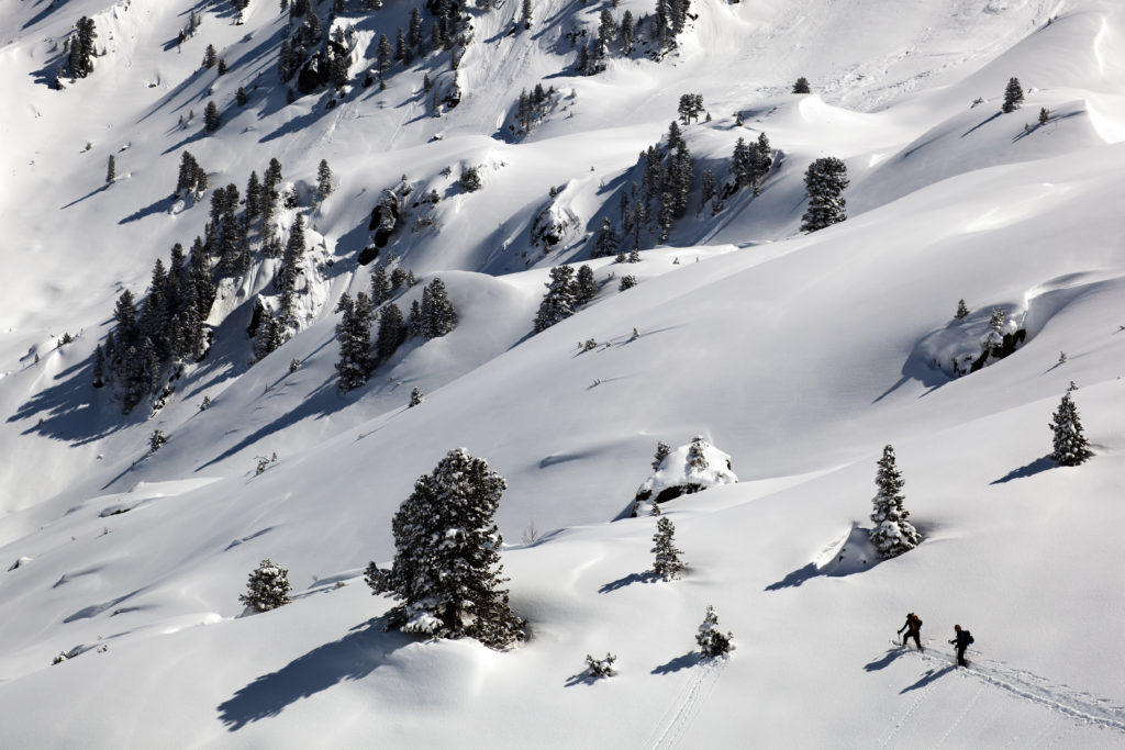 Skinning up for our final descent in the Zillertal Backcountry