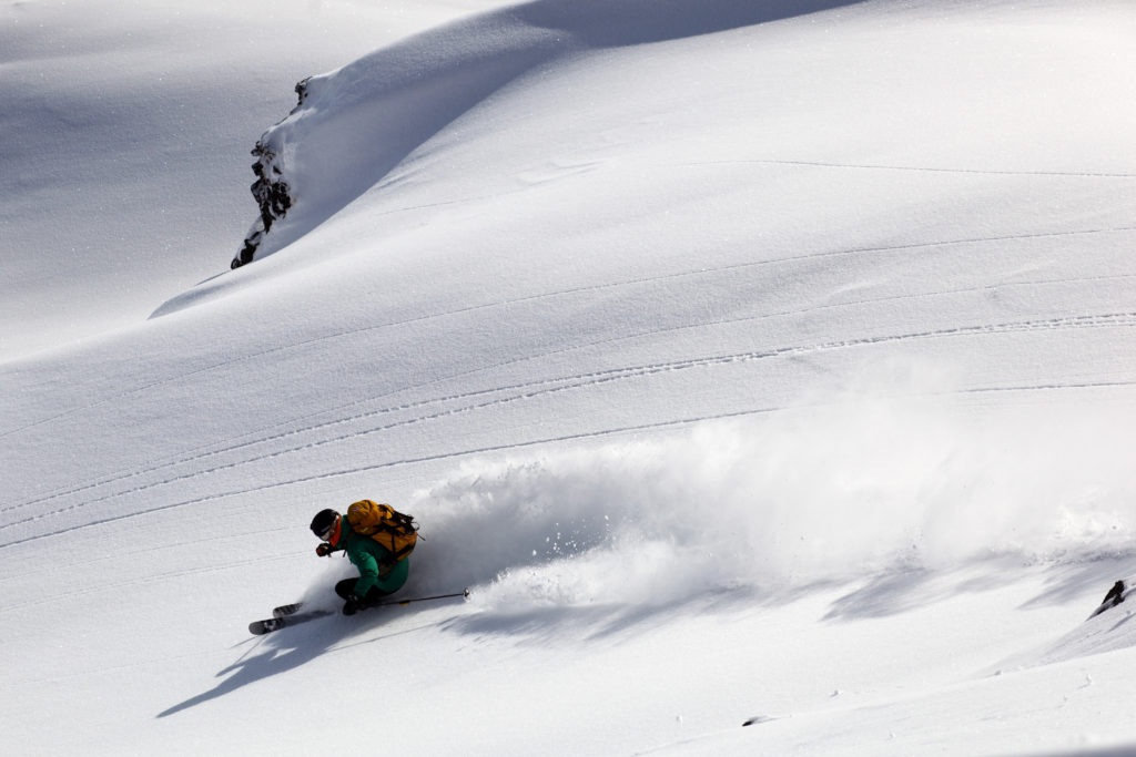 Skiing in the sidecountry of the Zillertal Valley