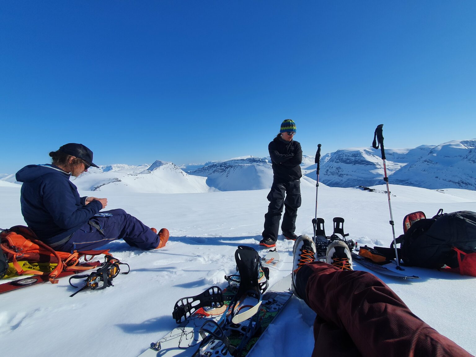 Resting near the summit of Blåbærfjellet in the Tamokdalen valley of Northern Norway