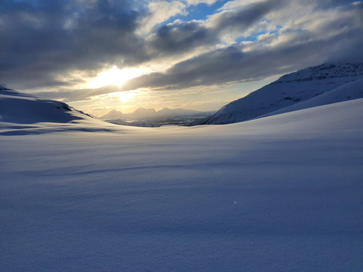 Ski touring to the midnight sun in the Tamokdalen Backcountry of Northern Norway