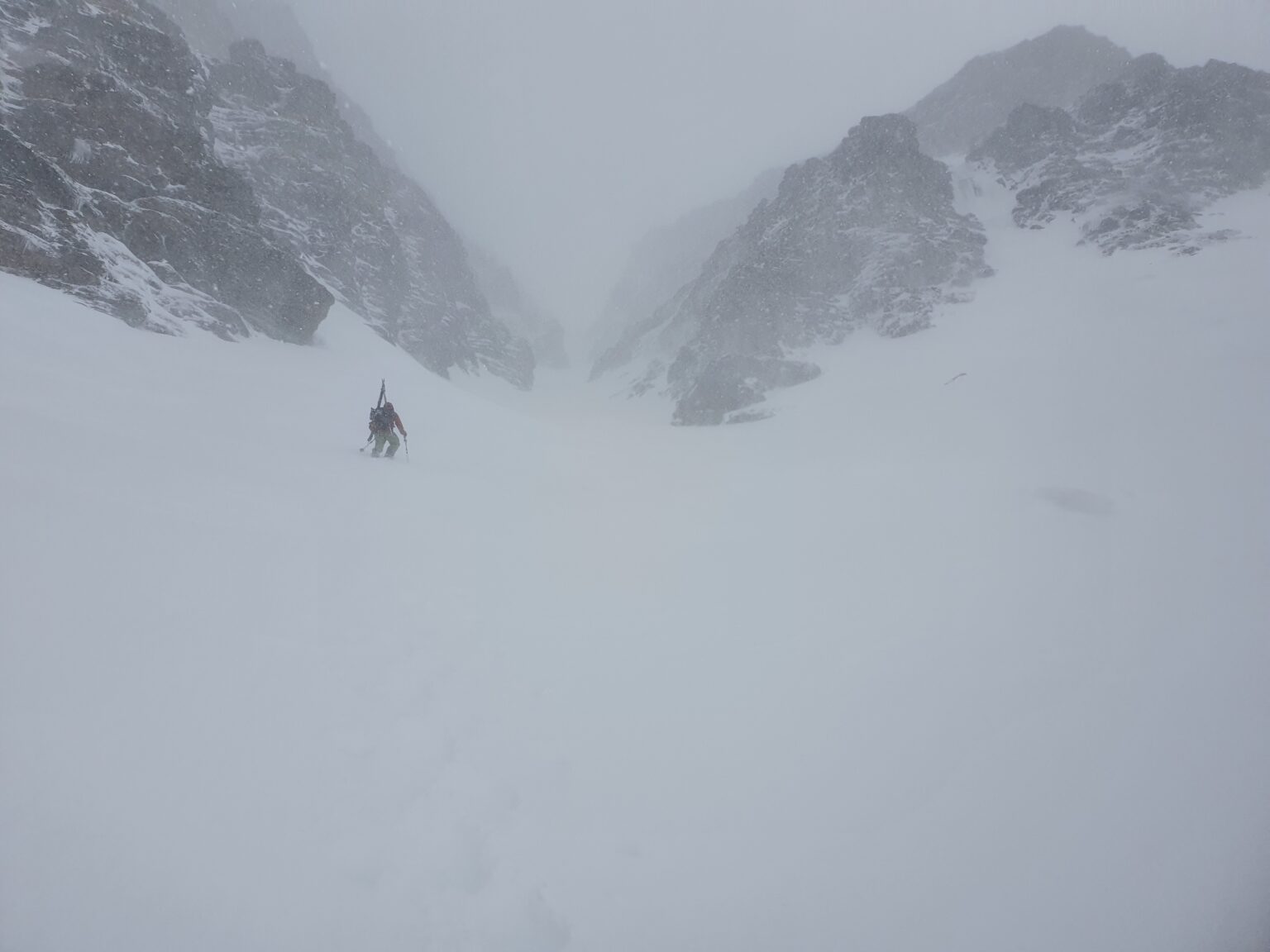 Boot packing up the West Chute of Rostafjellet in the Tamokdalen Backcountry