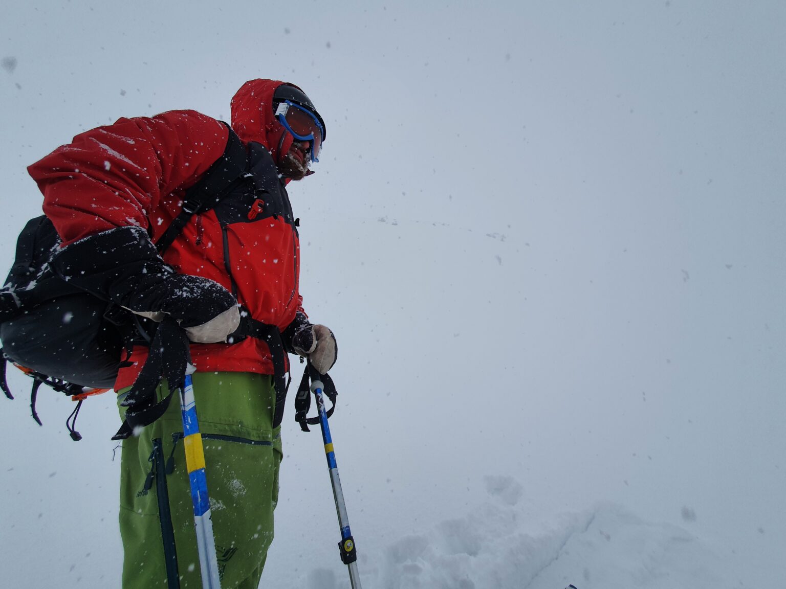 Climbing into the clouds on Sjufjellet