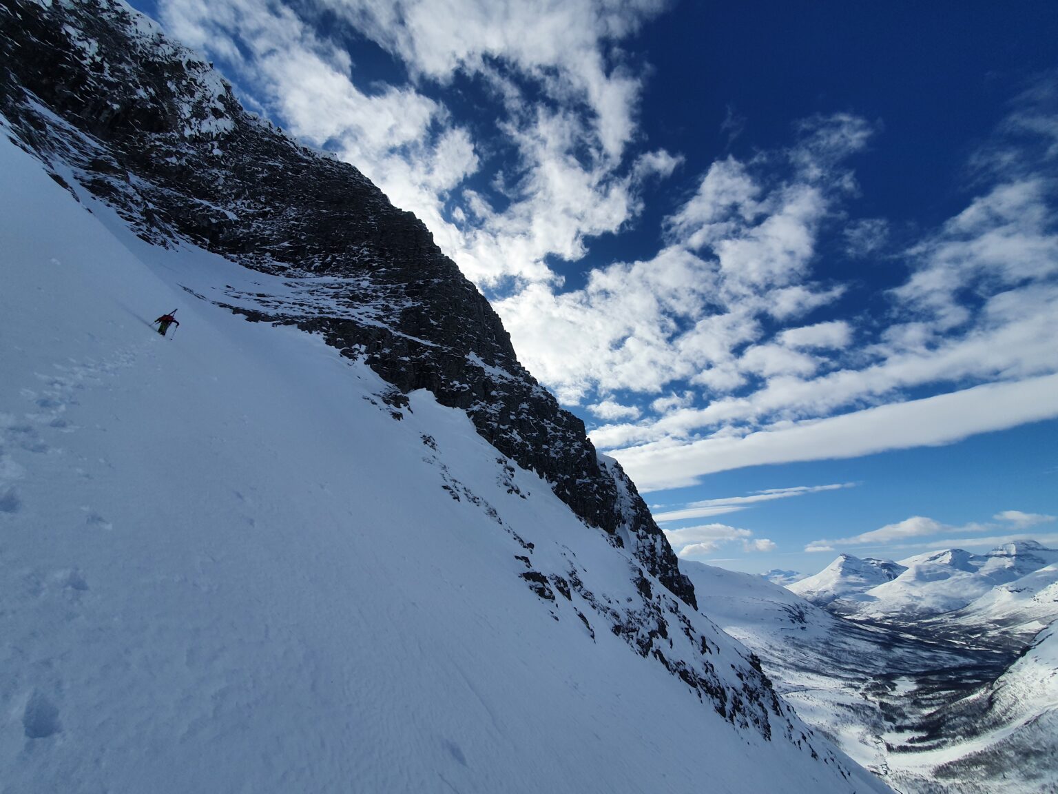 Enjoying the views while climbing a steep section