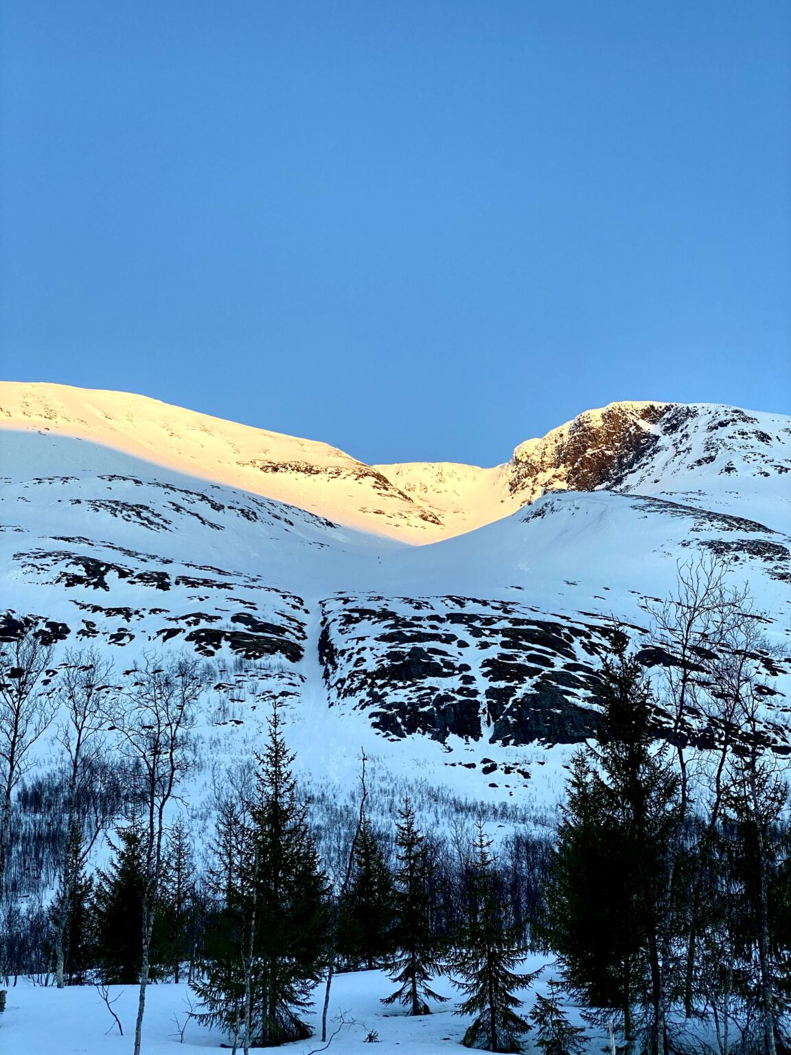 Looking up the North Bowl of Tamokfjellet in Northern Norway
