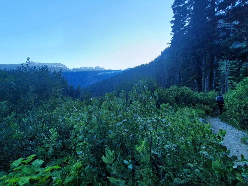 Hiking into Spider Meadows at Sunset