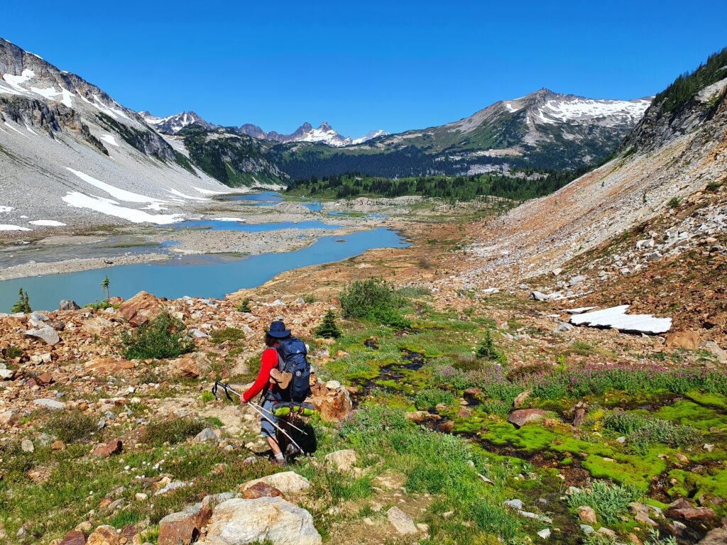 Looking down at Upper Lyman Lake