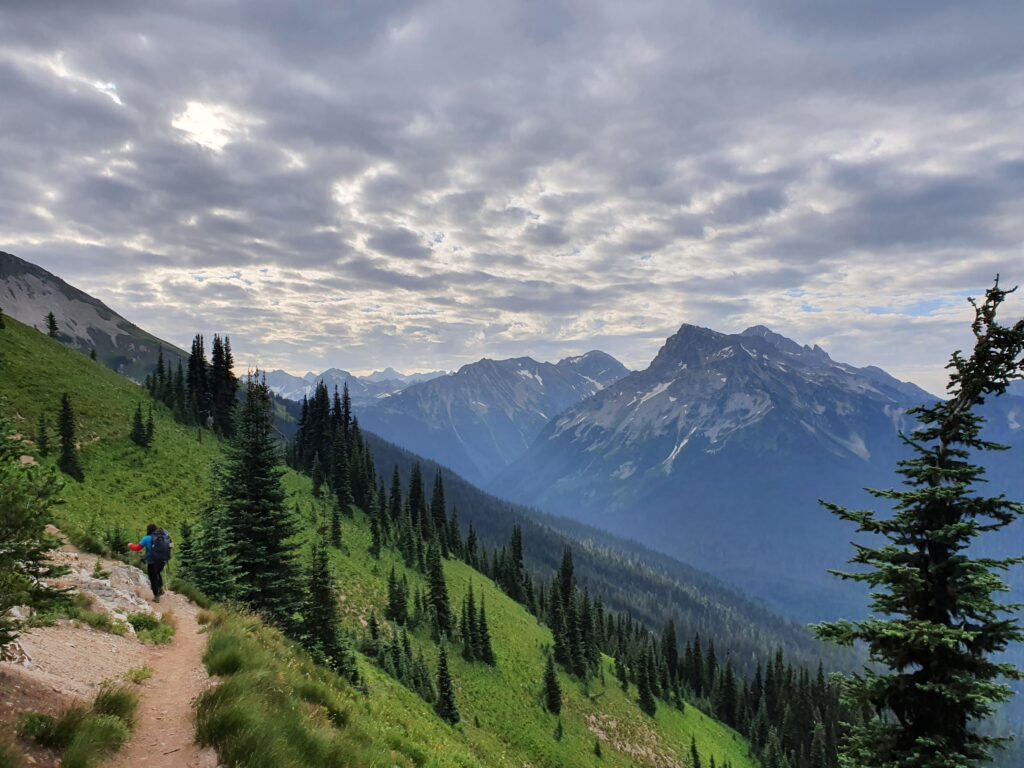 Hiking back towards Suiattle Pass and the Pacific Crest Trail