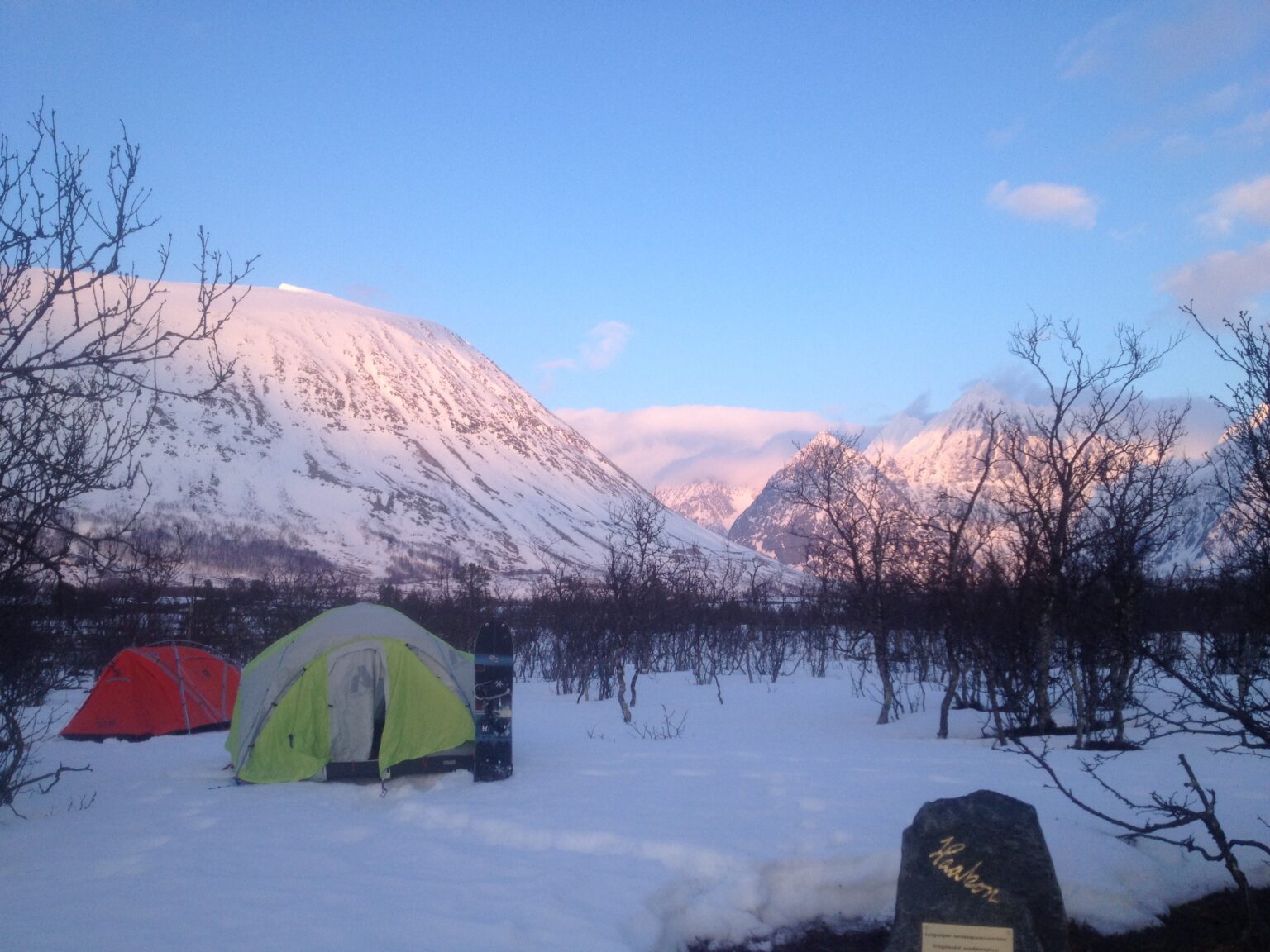 Camping on the west side of the Lyngen Alps