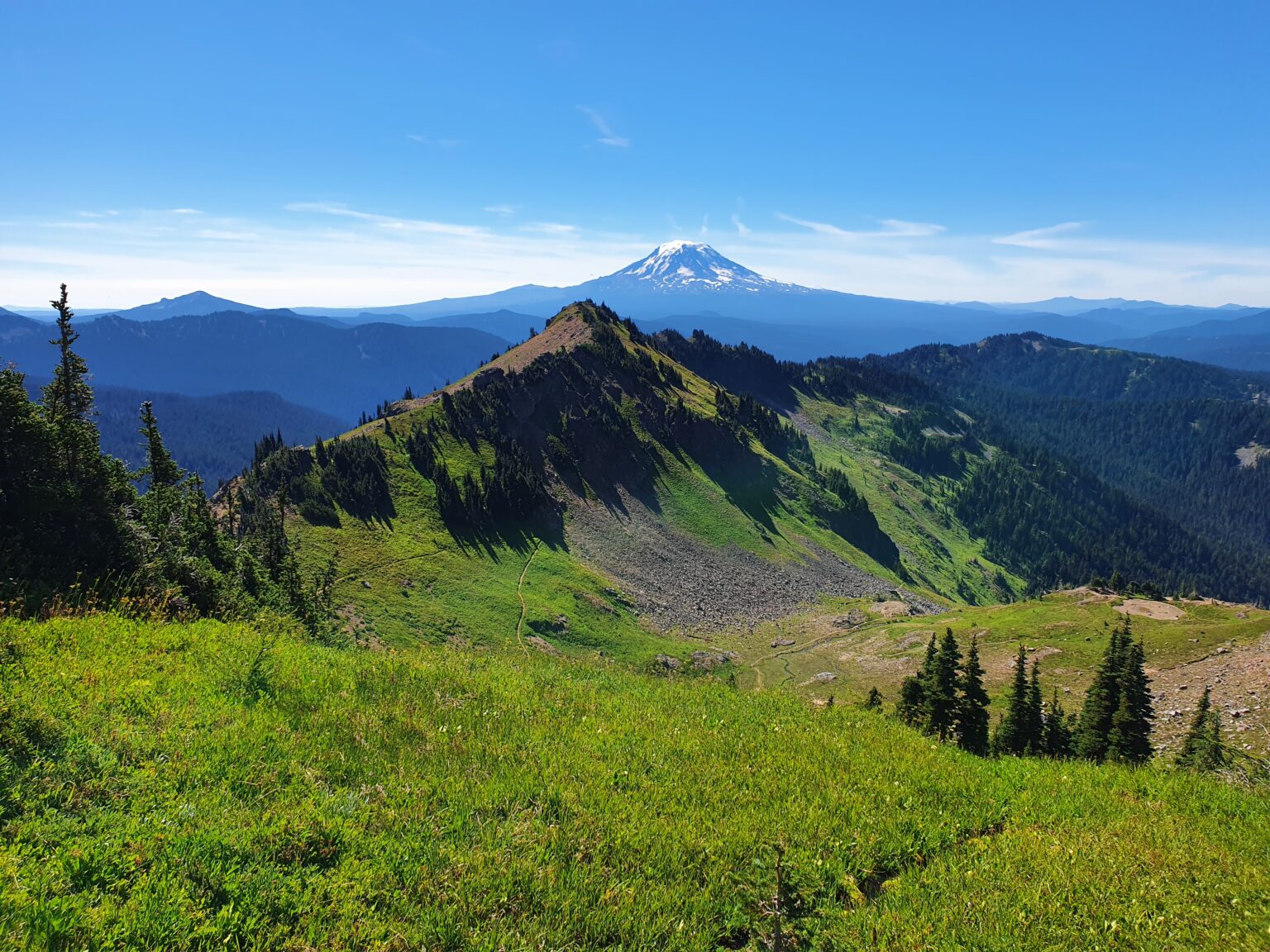 Looking back south towards Mount Adams