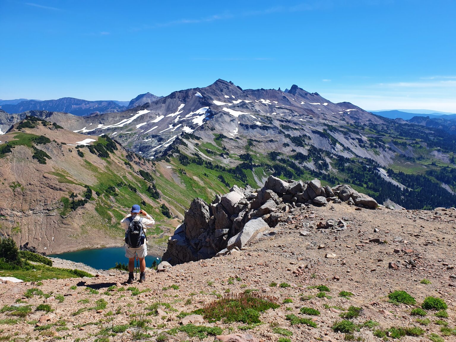 Taking in the view of Goat Rocks Wilderness