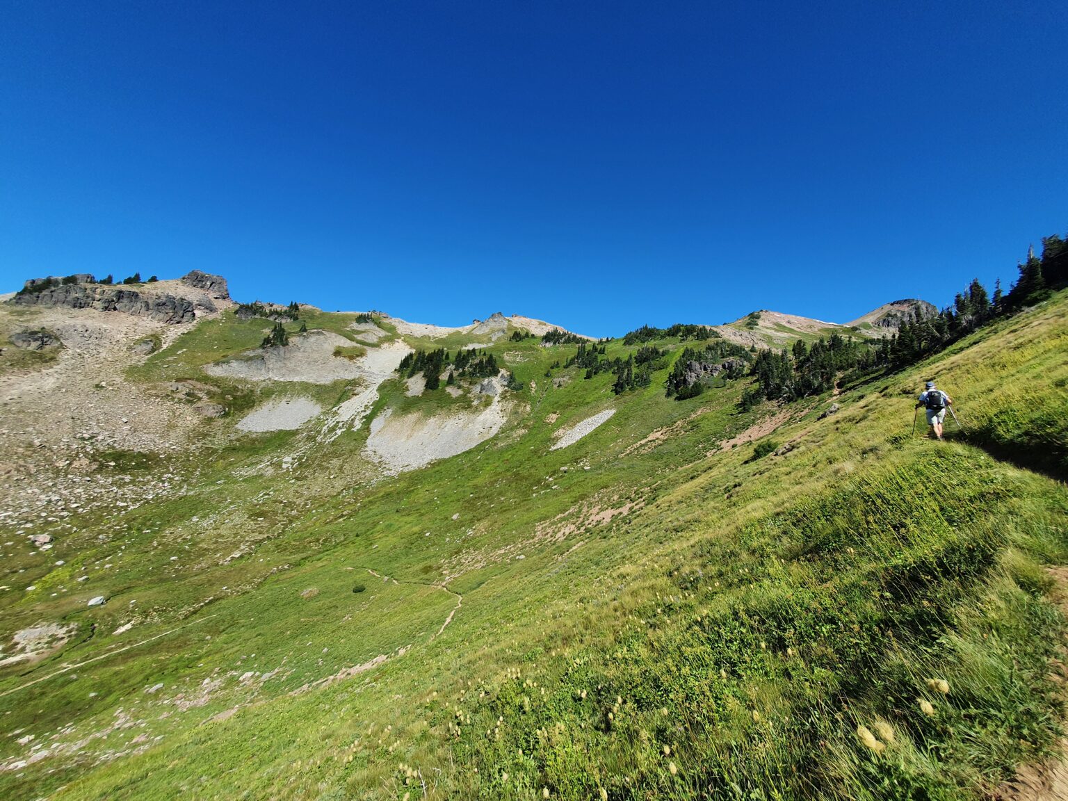 Hiking up to Hawkeye Peak