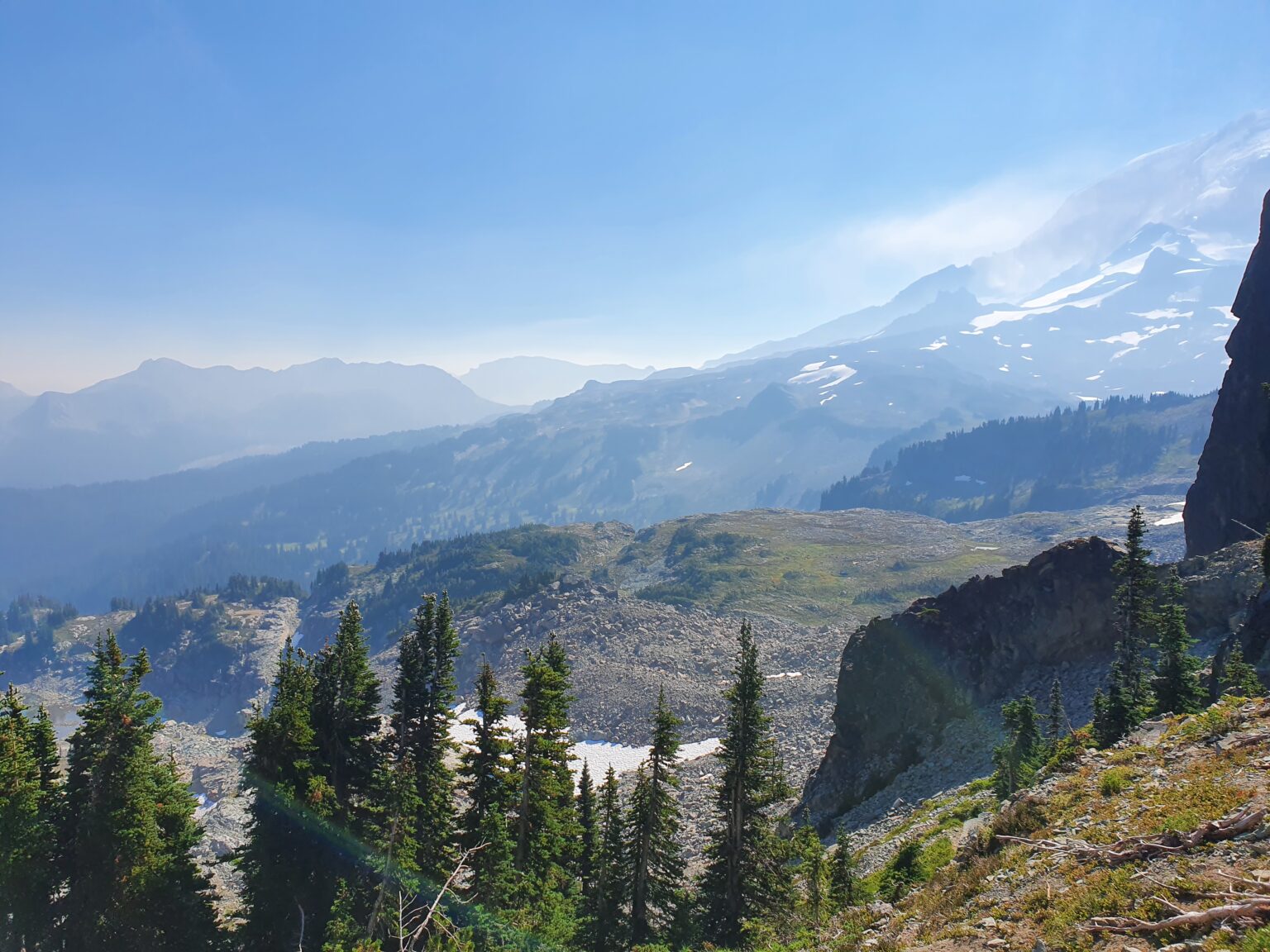 Looking towards our Northern Loop Trail in Seattle Park from Knapsack Pass