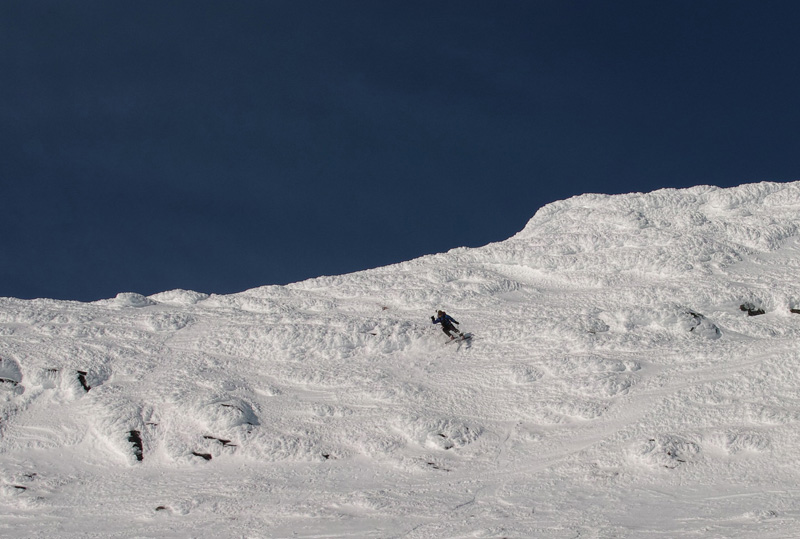 Skiing down dreaded Rime Ice