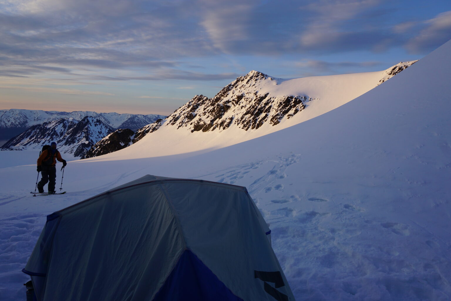 Heading back to our camp on the Strupbeen Glacier