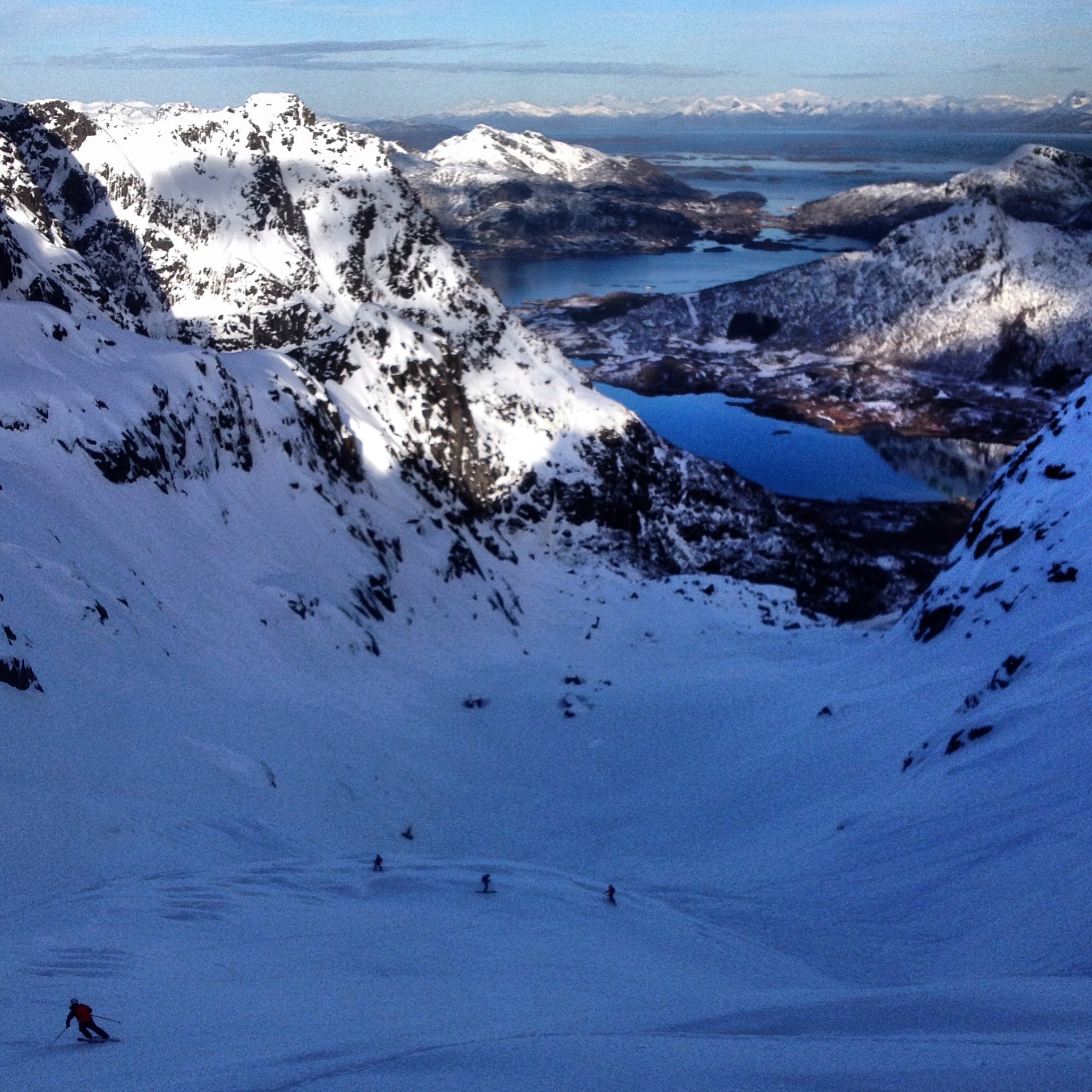 Making ski tracks in the Lofoten Islands