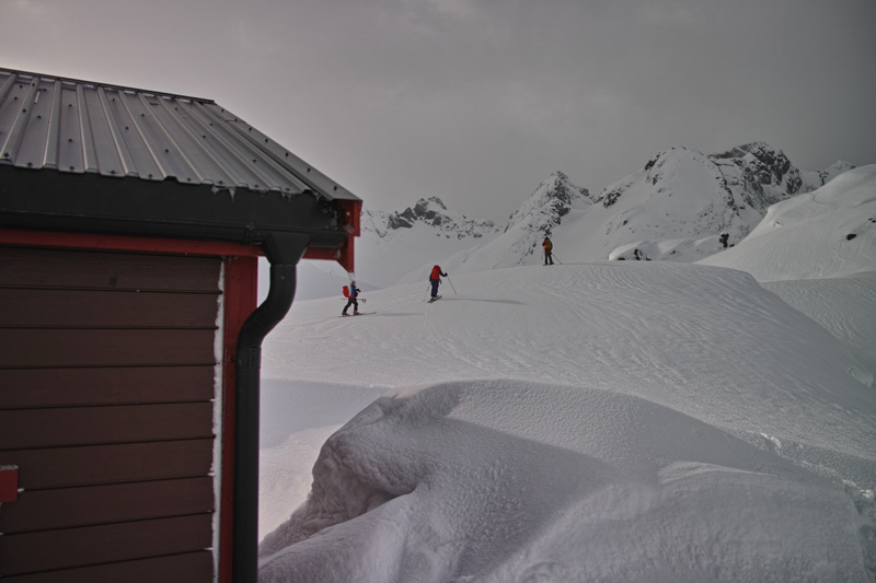 Heading out from the hut