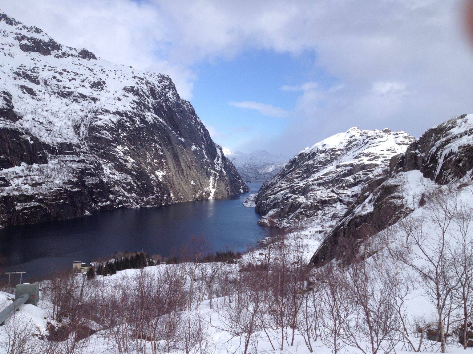 Looking at the Trollfjord in late winter