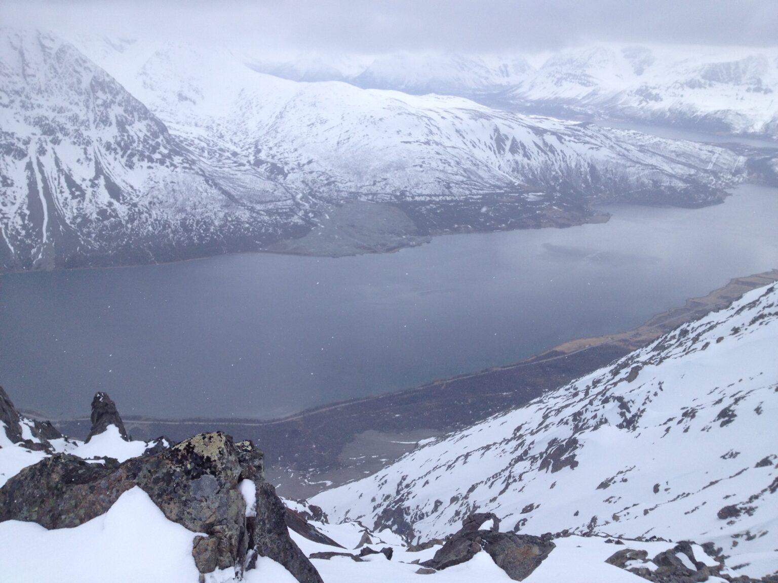 Looking into one of the many fjords in the area