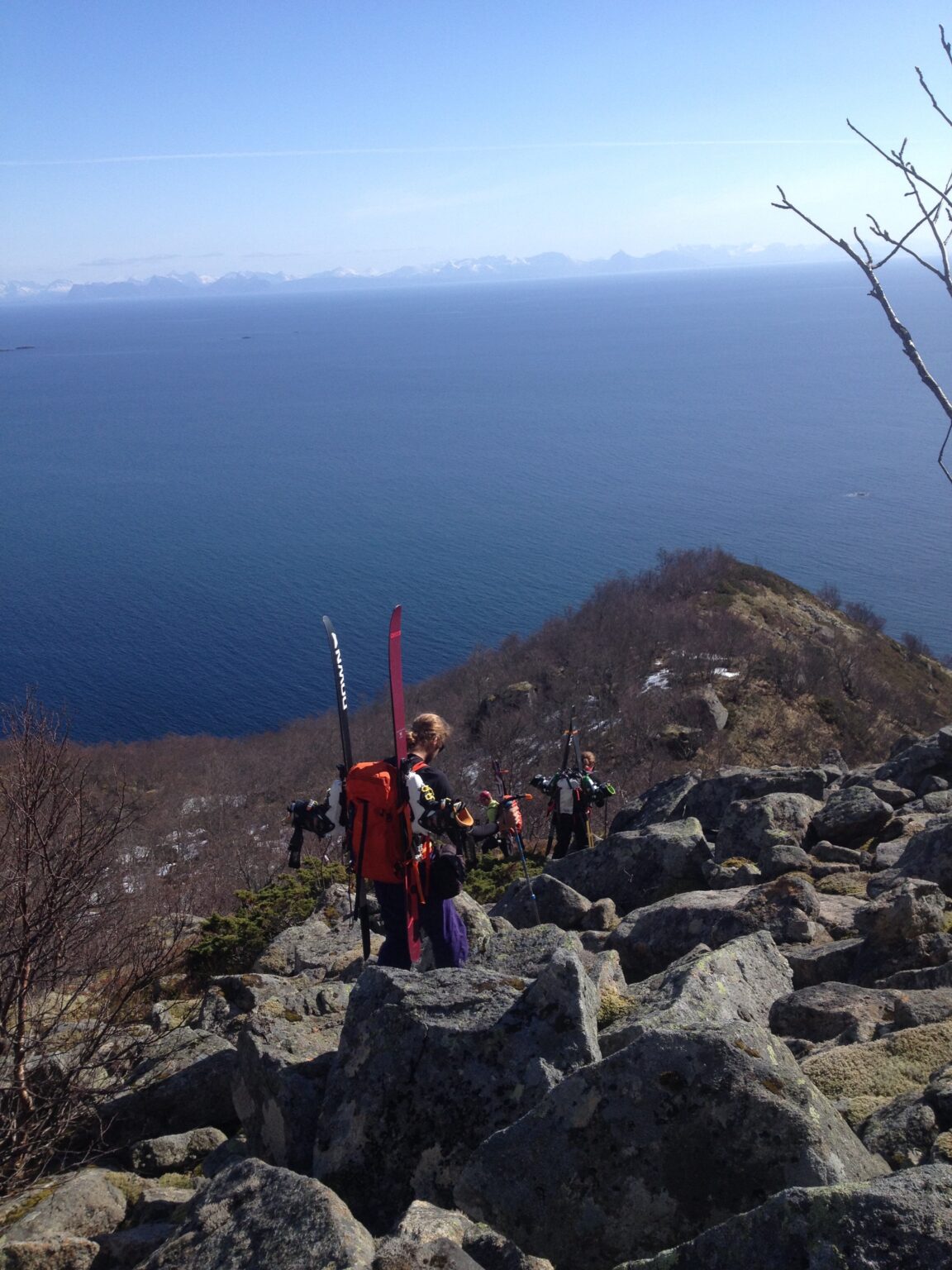 Hiking back down to the sea