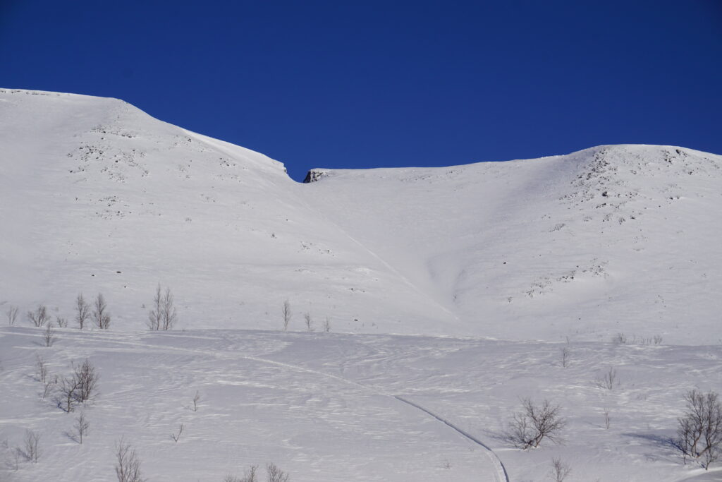 Looking back up towards our tracks