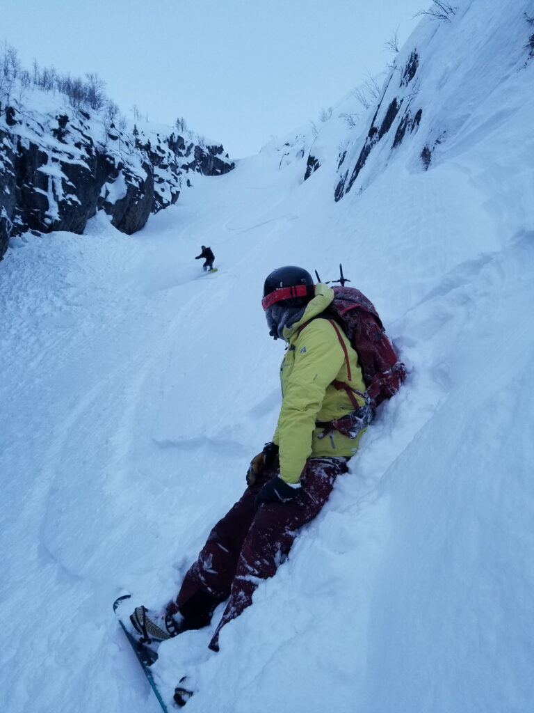 snowboarding powder in Northern Russia