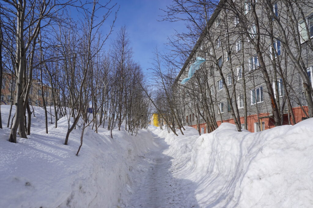 Walking around the town of Kirovsk