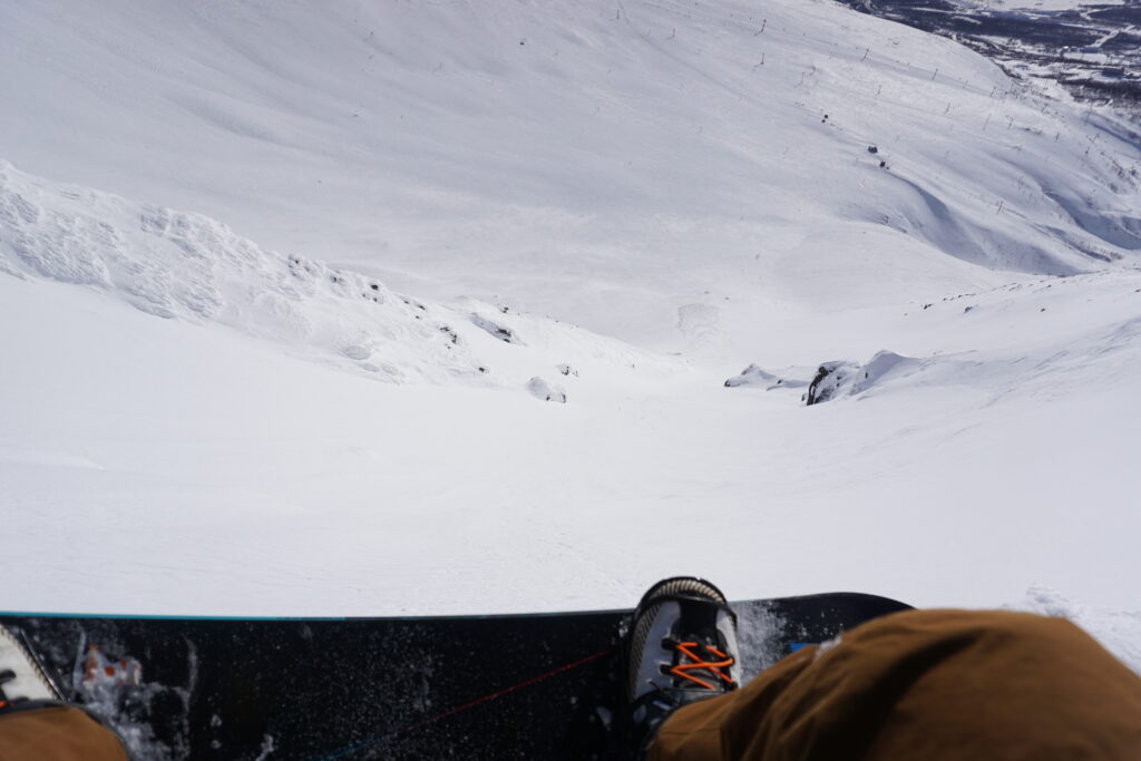 Looking down the South bowl sidecountry of Bigwood Ski Resort