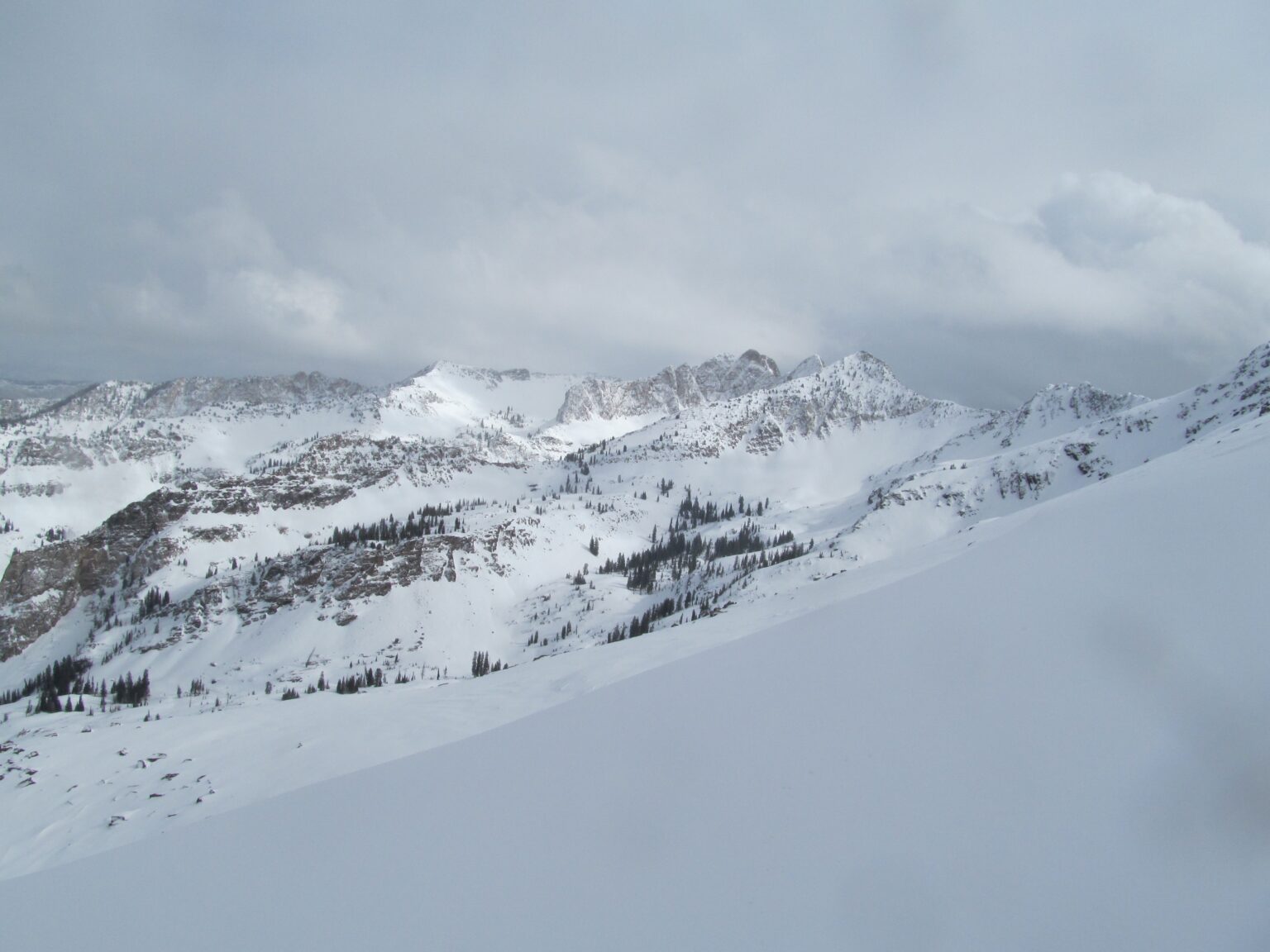 Looking to the north with all the bowls of Big Cottonwood Canyon