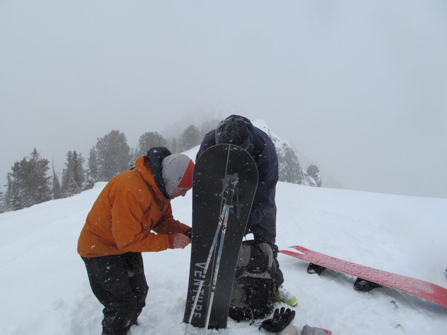 Transitioning to Splitboarding on the summit of Kesler Peak