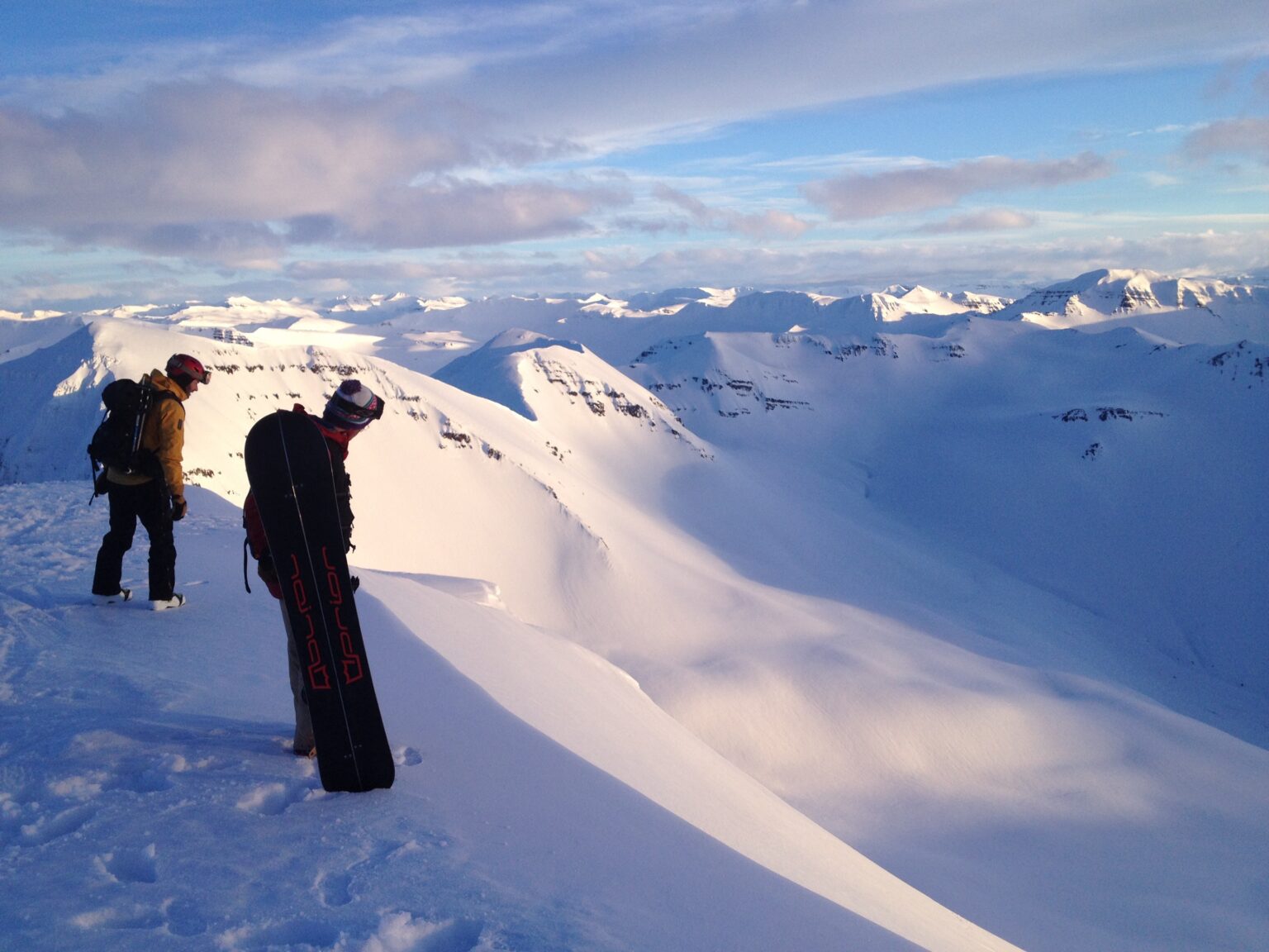 Watching the sunset from on top of Hestskarðshnjúkur in Northern Iceland