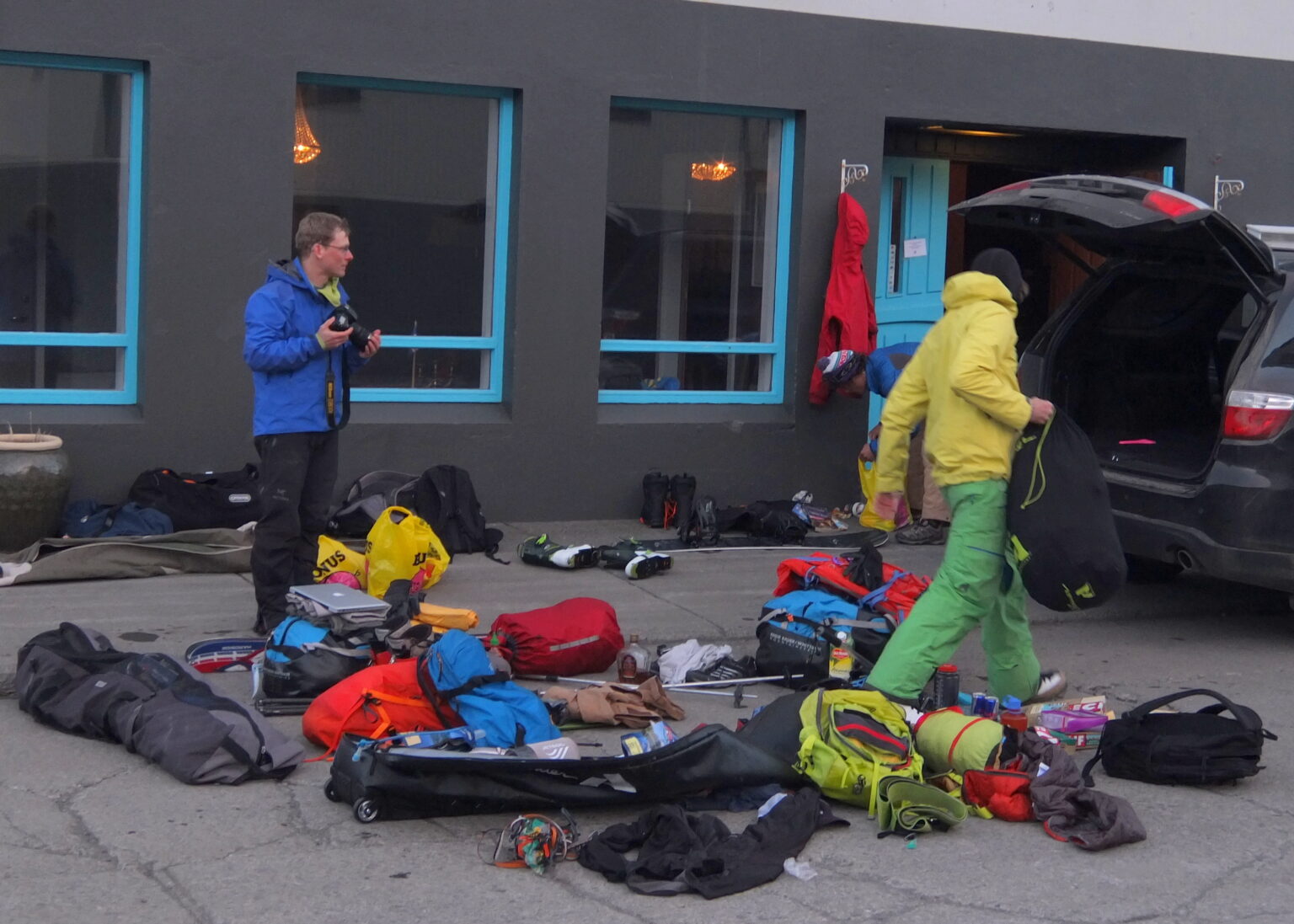 Packing our bags before leaving Iceland