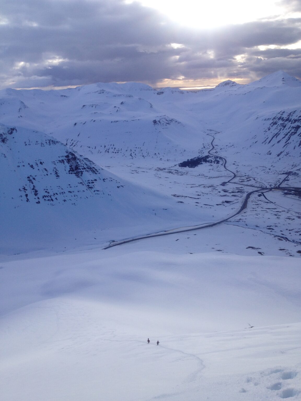 Looking at the ski touring terrain around Siglufjörður