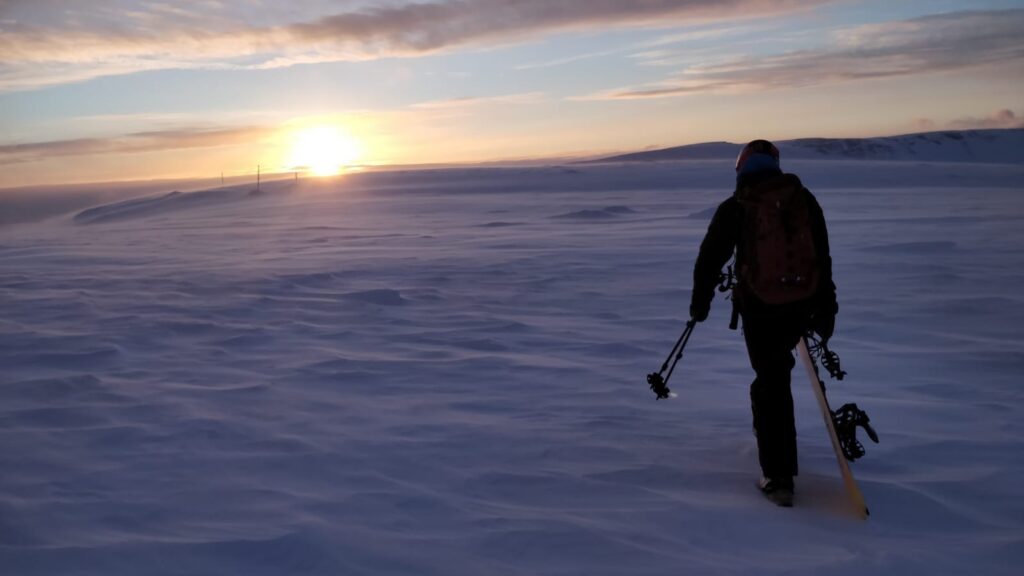 Hiking across the summit plateau