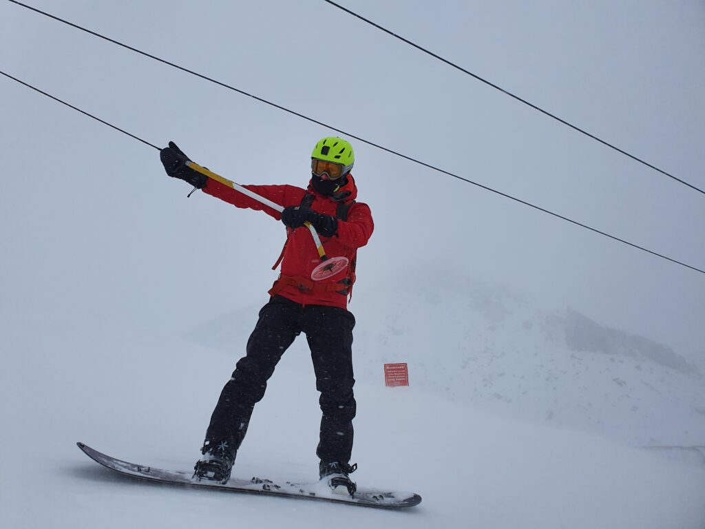 Ben using the T-bar at 25 km ski center near Kirovsk Russia