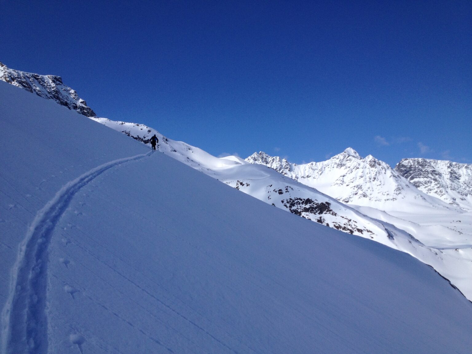 Ski touring up Bredalsfjellet