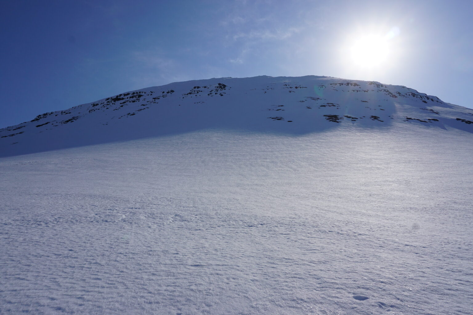 At the base of the North face